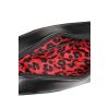 Intérieur sac rockabilly noir doublure léopard rouge, compartiment zippé, détail vintage pin-up années 50
