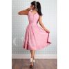 Dos robe rose poudre swing plisse fermeture dos bretelles larges Miss Candyfloss retro