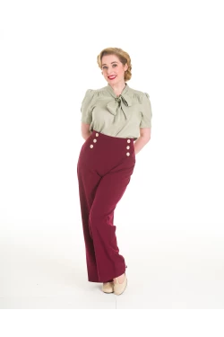 Pantalon a pont bordeaux