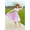 Robe vichy rose blanc swing circulaire corsage sweetheart Hearts and Roses vintage pin-up