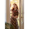 Robe rockabilly tartan brun western swing ceinture assortie poches style vintage 50s