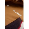 Veste teddy ocre Rumble59 Popeye gear head boutons pression bandes cotes tricolores retro