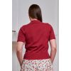 Pull polo femme rouge cerise maille coton decollete keyhole style annees 50 rockabilly