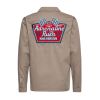 Chemise workshirt beige patch Adrenaline Rush dos drapeaux damier King Kerosin rockabilly