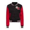 Veste college matelassee noire rouge Road Rebels poches passepoil rouge Queen Kerosin