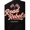Dos veste college noire rouge broderie Road Rebels Queen Kerosin drapeaux course custom