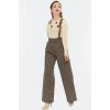 Pantalon vintage femme pied-de-poule large palazzo bretelles dos croises style annees 40
