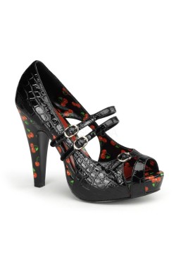 Escarpin crocodile cerises