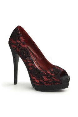 Chaussures pin up a fleur rouges