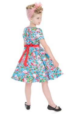 Robe pin up enfant flamant rose