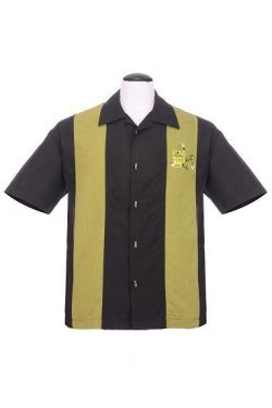 Chemise rockabilly noire et verte
