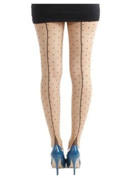 Collants vintage à pois